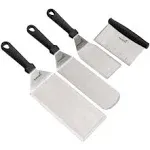 Stainless Steel Metal Spatula Set - Griddle Scraper Flat Spatula Pancake Flipper