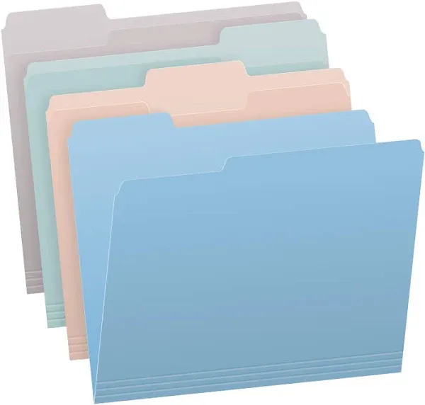 Pendaflex File Folders, Letter Size, Assorted Colors for Home, Office Filing Cabinet, 1/3-Cut Tabs, 36 Per Pack (82088)