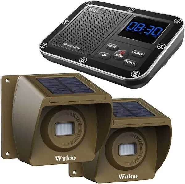 Solar Driveway Alarm Wireless 1800ft Outdoor Motion Sensor Detector Alert System