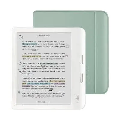 Kobo Libra Colour White eReader with Case Bundle NEW RETAIL  | eBay