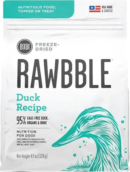 BIXBI Rawbble Duck Recipe Freeze-Dried Dog Food