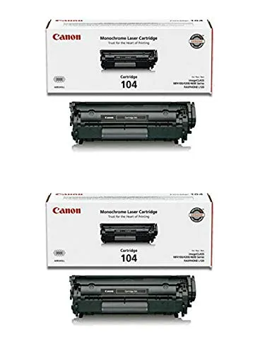 Canon 104 Original Toner Cartridge, Black, 2 Pack