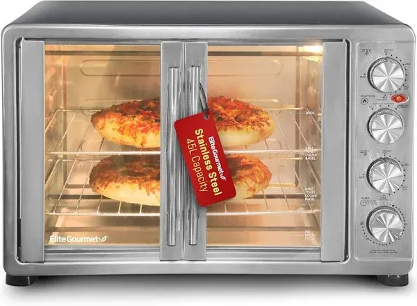 French Door 47.5Qt Convection Oven - 18-Slice, Bake Broil Toast Rotisserie Keep 