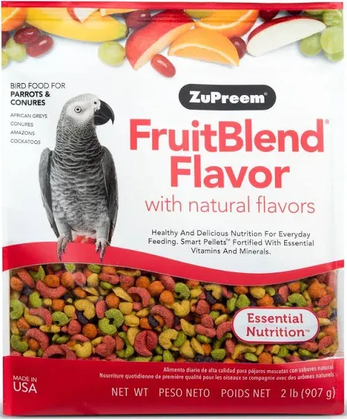 Healthy FruitBlend Pellet Bird Food for Parrots &amp; Conures - Made in USA