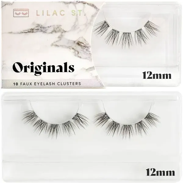 Lilac St - Originals Natural Faux Eyelash Clusters (10mm) - Soft, Natural Look - DIY Lash Extension Wisps - Lightweight & Lifelike - Lasts 10 Days - Cruelty Free, Vegan, Women Founded - 10 Lashes