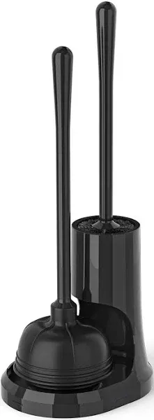 uptronic Toilet Plunger and Brush, Bowl Brush Heavy Duty Black 