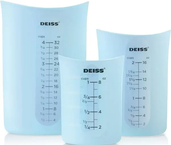 Deiss Pro 3-Piece Silicone Measuring Cup Set