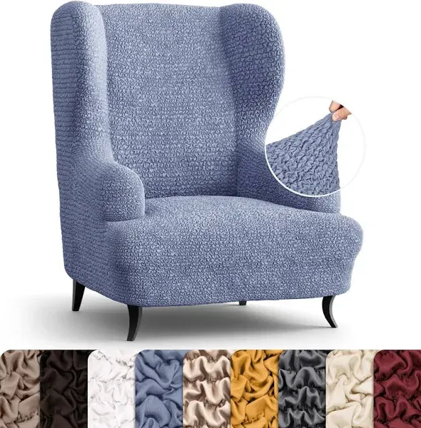 PAULATO Microfibra Collection Stretch Wingback Chair Slipcover