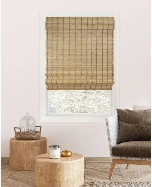 CHICOLOGY Bamboo Roman Shades - Customer Favorite Light Filtering Blinds for Windows, Premium Quality, Ideal for Home, Deer Brown, 29" W X 64" H