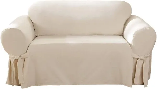 Sure Fit Cotton Duck Loveseat Slipcover Natural