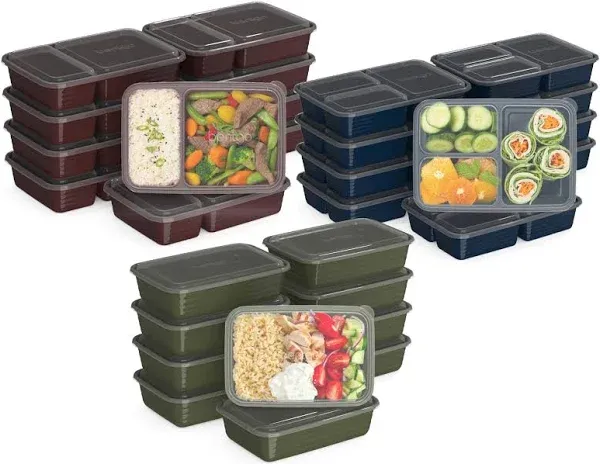 ® Prep 60-Piece Meal Prep Kit - Reusable Food Containers 1-Compartment, 2-Com...