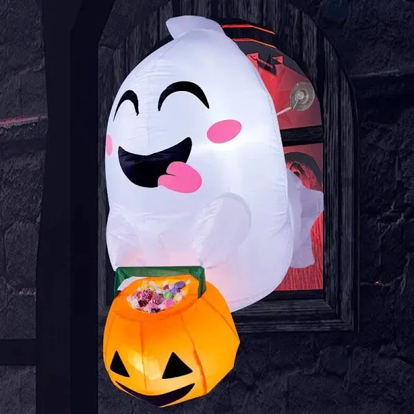 Joiedomi 3.5ft Cute Ghost Holding Candy Basket Halloween Inflatable