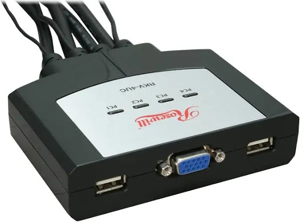 Rosewill RKV-4UC 4 Port USB Cable KVM, 0.9m Cable Built with Speaker MIC Remote Flip Button