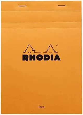 Rhodia Top-Stapled Notepad - Orange, Ruled, 6" x 8-1/4"