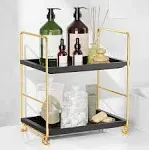 FSyueyun 2-Tier Bathroom Countertop Organizer, Tool-Less Installation Premium Plastics Makeup Perfume Organizer Skincare Shelf for Bathroom Vanity