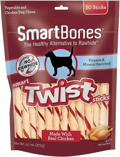 SmartBone Twist Sticks Chicken Dog Chew (50-Pack)