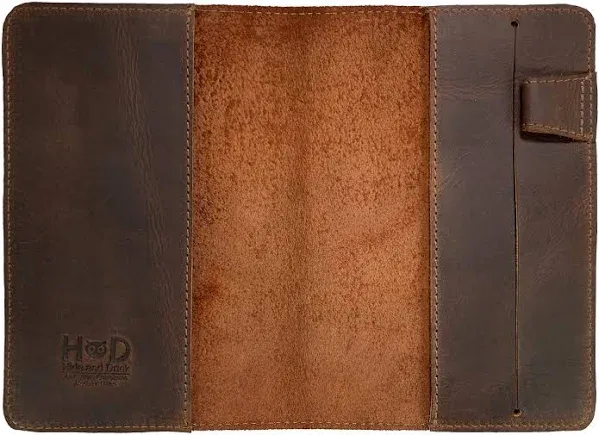 Hide & Drink, Rustic Cover for Leuchtturm A6 Hardcover Notebook (3.6 x 5.9 in. Notebook Not Included) Full Grain Leather, Handmade, Bourbon Brown