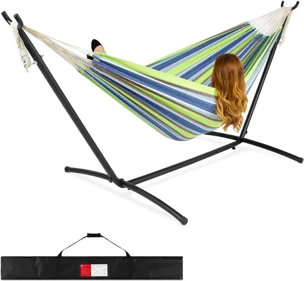 Best Choice Products Fabric Hammocks 118.75&#034;Lx48&#034;Wx<wbr/>43&#034;H Metal/Fabric Blue/Green