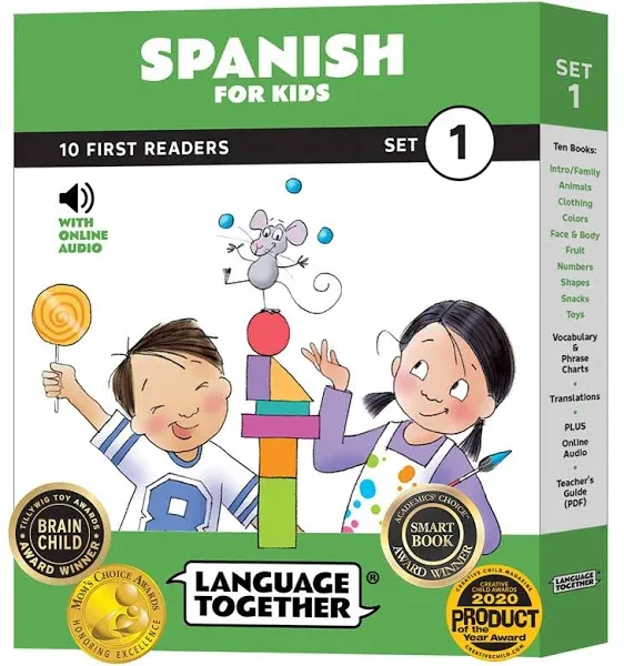 Language Together Spanish for Kids Set 1: 10 First Reader Books with Online Audio