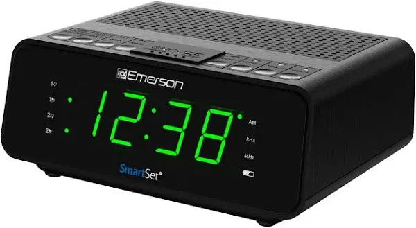  SmartSet Dual Alarm Radio with AM/FM Radio, Dimmer, Sleep Timer Clock CKS1900