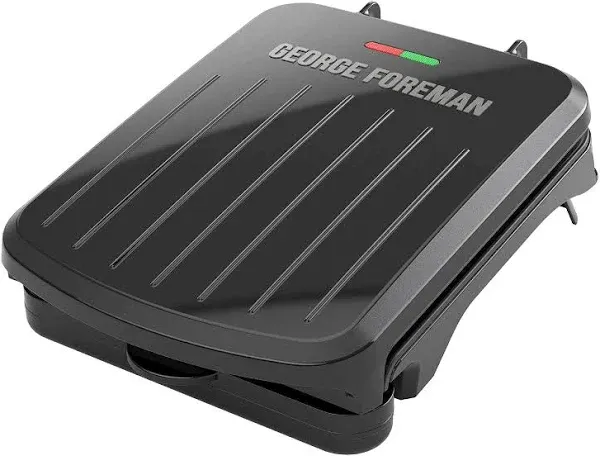 George Foreman Compact 2 Serving Grill Panini Press Nonstick Space Saving Design