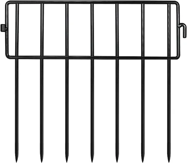 Adavin Black Small or Medium Animal Barrier Fence,16 Pack 12 in(L) X10 in(H) Underground Decorative Garden Fencing,1.6'' Gap Dog Rabbits Fences Metal Fence Panel Ground Stakes for Outdoor Patio, 16Ft