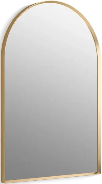 Essential 24" x 36" Arch Framed Mirror Moderne Brushed Gold