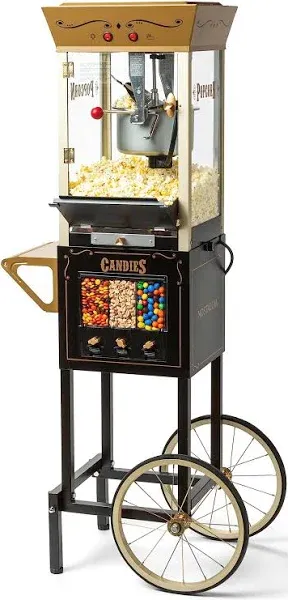 Nostalgia 53-Inch Popcorn Cart with Candy Dispenser