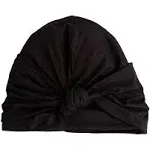 Black Satin-Lined Knot Turban