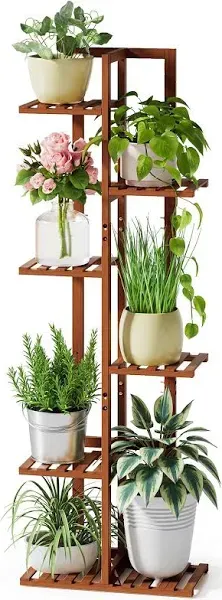 ROSSNY Plant Stand Indoor, 6 Tier 7 Potted Bamboo Plant Stands for Indoor Pla...