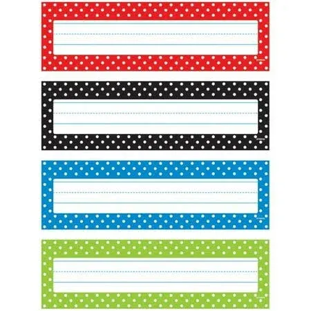 Trend Polka Dots Desk Toppers Name Plates Variety Pack