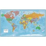 24x36 World Classic Premier 3D Wall Map Poster Paper Folded, Brown