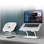 Uncaged Swivel Laptop Stand & Laptop Riser - White