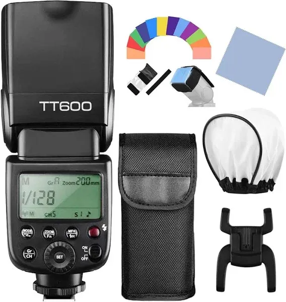 Godox TT600 GN60 2.4G Wireless X System Camera Flash Speedlite with FB 4AA Rechargeable Batteries&Charger Compatible for Nikon, Canon,Pentax,Olympus,Fuji and Other DSLR Camera