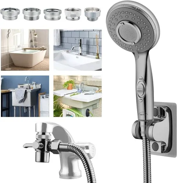 Klleyna Shower Head Sink Faucet Bathtub Bathroom Garden Hose Spray Attachment