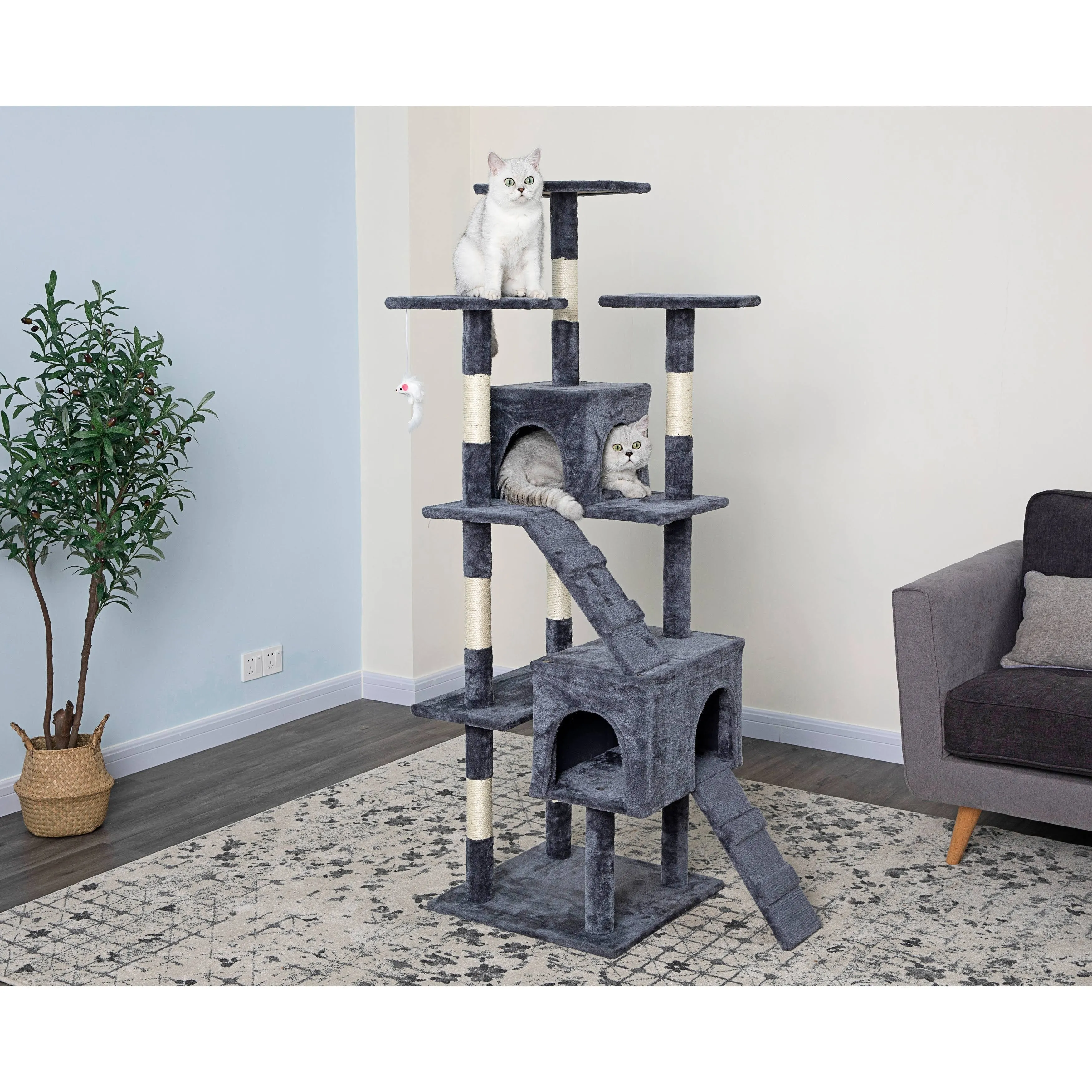 Go Pet Club 63 in. Economical Cat Tree with Sisal Scratching Posts