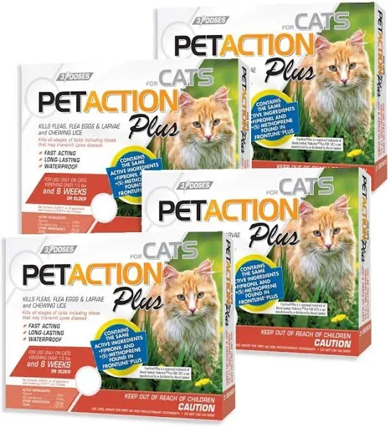 Pet Action Plus Cat Flea &amp; Tick Applicator over 1.5 lb exp 2026