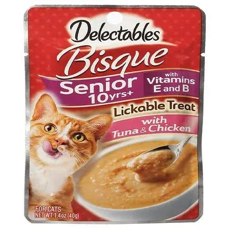 Delectables Bisque Senior 10+ Tuna & Chicken Lickable Cat Treat