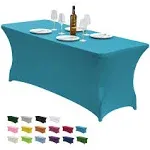 Spandex Table Covers 6ft，Fitted Tablecloth for 6ft Rectangular Tables, Stretc...