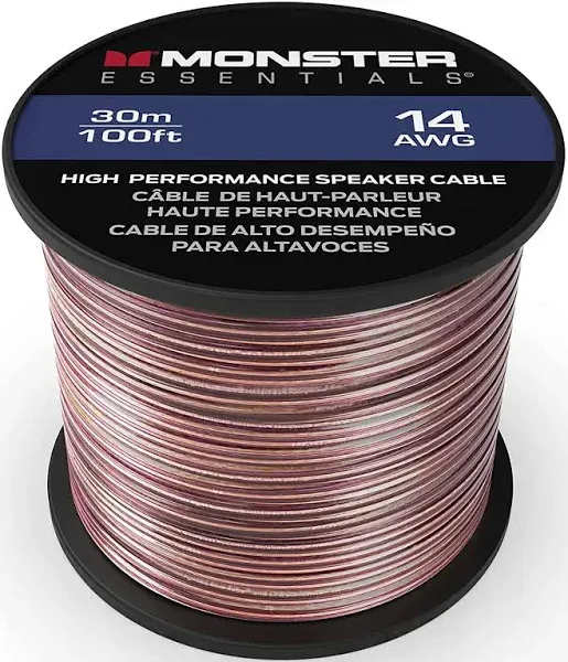 Monster XP Speaker Wire Copper Cable Spool, 16 AWG 50 ft, Bronze