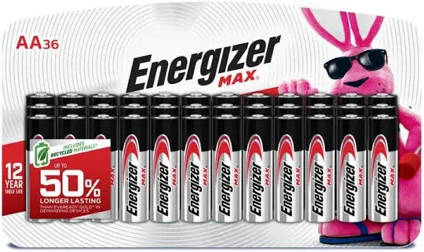 Energizer Max Alkaline AA Batteries E91SBP36H