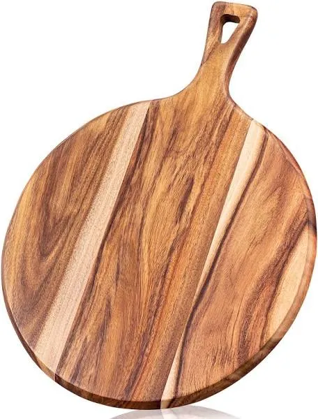 GLNWUE Round Pizza Peel Cutting Board