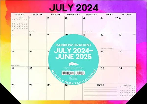 Willow Creek Press Rainbow Gradient Academic July 2024 - June 2025 17&#034; x 12&#034; ...