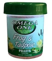 OMEGA 63131 1 One Frog & Tadpole Pellet 1.2oz, Yellow