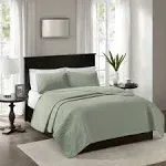 Madison Park - Quebec Reversible Coverlet Set - Seafoam - Full/Queen