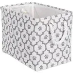 Bone Dry Polyester Pet Bin Paw Lattice Gray Rectangle, Medium