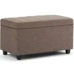 Simpli Home Darcy Storage Ottoman Bench in Fawn Brown