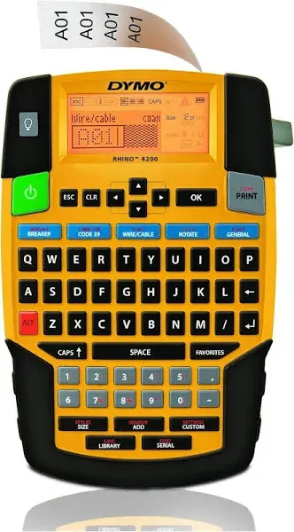 Prints...  Time-Saving Hot Keys Industrial Label Maker Rhino 4200 Label Maker