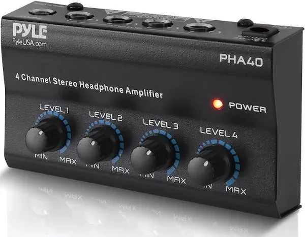 Pyle PHA40 4 Channel Stereo Headphone Amplifier