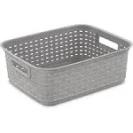 Sterilite Short Weave Grey Cement Basket